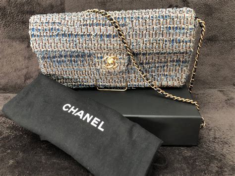 chanel tweed bag blue|chanel tweed bag 2022.